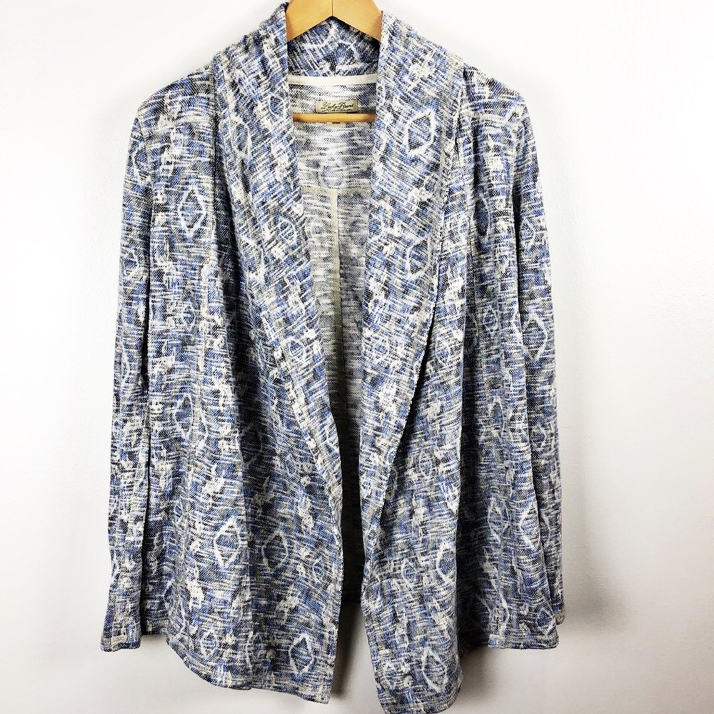 Lucky Brand heathered aztec open front cardigan